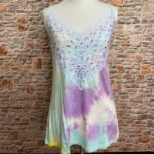 NWT Wide Lace Tie Dye Tank